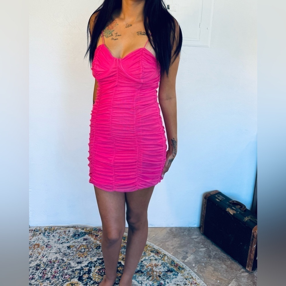 Zara hot pink dress